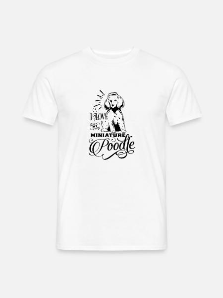 Ich liebe meinen Pudel lustiges Geschenk Hund Mama Hund Vater - Männer T-Shirt - Weiß