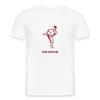 Sikaran Outfit für Martial Arts Kämpfer - Männer T-Shirt - Weiß - Vorne - AI Model Male 178 dark (178cm)