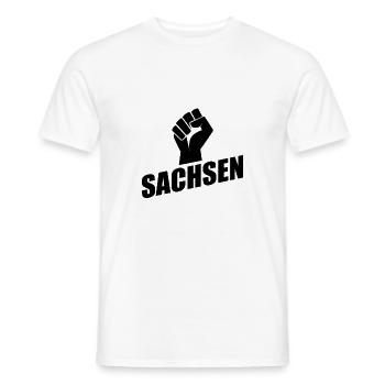 Sachsen Faust logo - Männer T-Shirt - Weiß - Vorne - AI Model Male 178 dark (178cm)