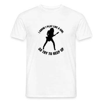 Guitarist Music Guitarist Musician Band Guitar - Men's T-Shirt - white - Front - AI Model Male 178 dark (178cm)