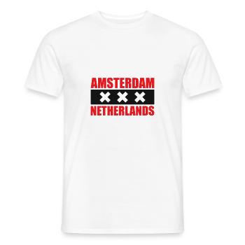 Niederlande Amsterdam Souvenir Dutch Tourist Europ - Männer T-Shirt - Weiß - Vorne - AI Model Male 178 dark (178cm)