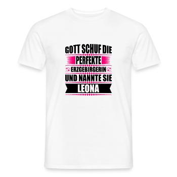 Erzgebirge Frau Namen Sachsen Leona - Männer T-Shirt - Weiß - Vorne - AI Model Male 178 dark (178cm)