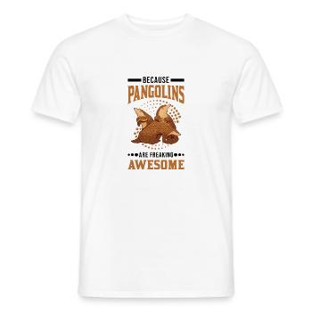 Because Pangolins are freaking awesome - Men's T-Shirt - white - Front - AI Model Male 178 dark (178cm)