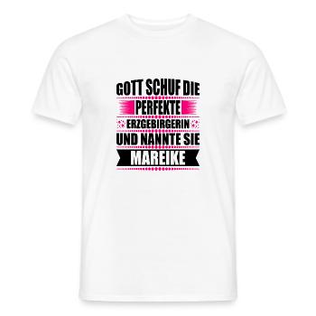 Erzgebirge Frau Namen Sachsen Mareike - Männer T-Shirt - Weiß - Vorne - AI Model Male 178 dark (178cm)
