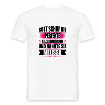 Erzgebirge Frau Namen Sachsen Melissa - Männer T-Shirt - Weiß - Vorne - AI Model Male 178 dark (178cm)