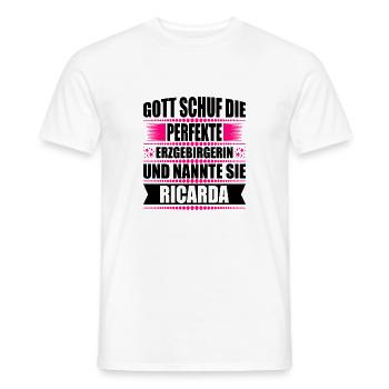 Erzgebirge Frau Namen Sachsen Ricarda - Männer T-Shirt - Weiß - Vorne - AI Model Male 178 dark (178cm)