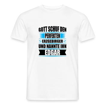 Erzgebirge Mann Namen Sachsen Edgar - Männer T-Shirt - Weiß - Vorne - AI Model Male 178 dark (178cm)