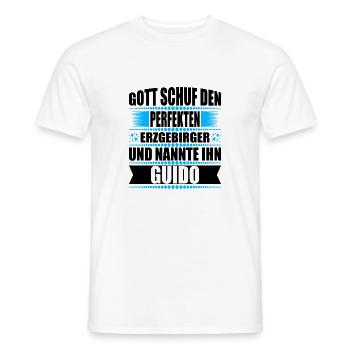 Erzgebirge Mann Namen Sachsen Guido - Männer T-Shirt - Weiß - Vorne - AI Model Male 178 dark (178cm)