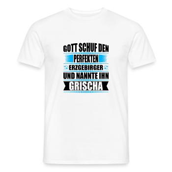 Erzgebirge Mann Namen Sachsen Grischa - Männer T-Shirt - Weiß - Vorne - AI Model Male 178 dark (178cm)