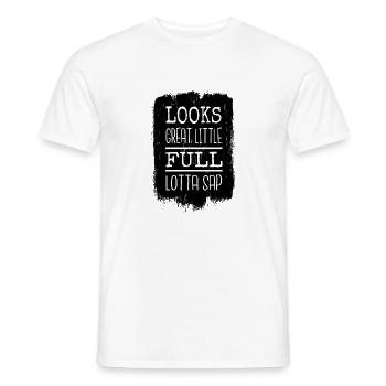 Christmas Humor Happy Beards Dinosaur Moon - Men's T-Shirt - white - Front - AI Model Male 178 dark (178cm)