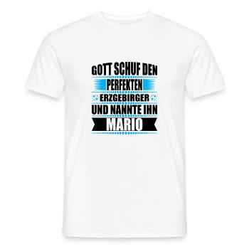 Erzgebirge Mann Namen Sachsen Mario - Männer T-Shirt - Weiß - Vorne - AI Model Male 178 dark (178cm)