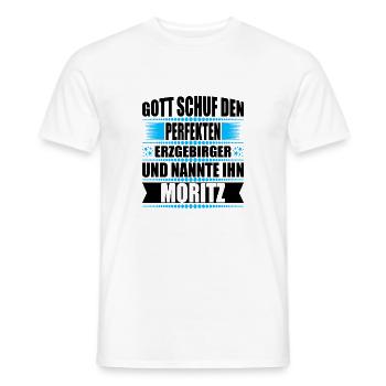 Erzgebirge Mann Namen Sachsen Moritz - Männer T-Shirt - Weiß - Vorne - AI Model Male 178 dark (178cm)