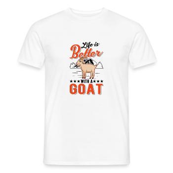Life is better with a goat host - Men's T-Shirt - white - Front - AI Model Male 178 dark (178cm)