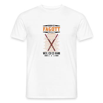 Warum ich Fagott spiele? Weil ich es kann - Männer T-Shirt - Weiß - Vorne - AI Model Male 178 dark (178cm)