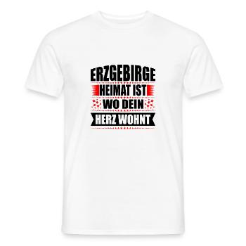 Erzgebirge Heimat Herz Wohnt Geschenk Weihnachten - Männer T-Shirt - Weiß - Vorne - AI Model Male 178 dark (178cm)