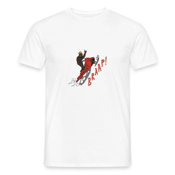 Big Foo riding Snowmobile Braap Design für Trail S - Männer T-Shirt - Weiß - Vorne - AI Model Male 178 dark (178cm)