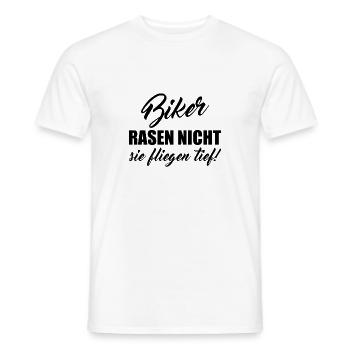 Biker Rasen nicht spruch fliegen - Männer T-Shirt - Weiß - Vorne - AI Model Male 178 dark (178cm)