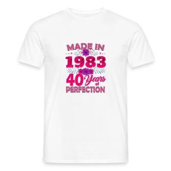 Made in 1983 40 Years of Perfection - 40th Birthda - Men's T-Shirt - white - Front - AI Model Male 178 dark (178cm)