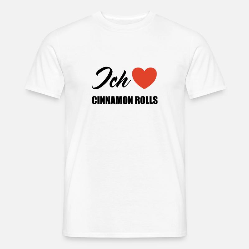 Ich liebe Cinnamon rolls - Männer T-Shirt - Weiß