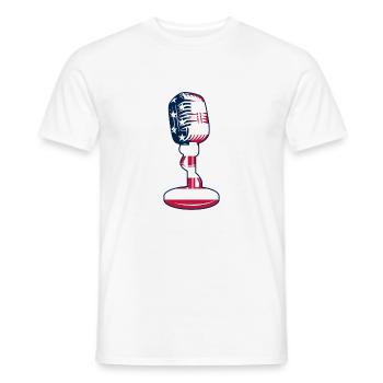 Podcast Mic Podcasting Podcast America Flag - Männer T-Shirt - Weiß - Vorne - AI Model Male 178 dark (178cm)