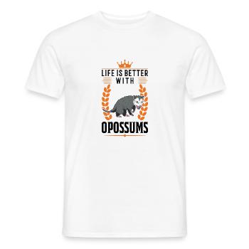 Das Leben ist besser mit Opossums Beutelratte - Männer T-Shirt - Weiß - Vorne - AI Model Male 178 dark (178cm)