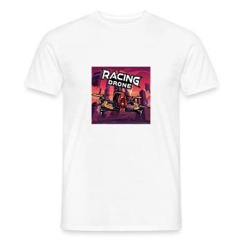 Drone Racing Drone Renn Drohne FPV - Men's T-Shirt - white - Front - AI Model Male 178 dark (178cm)