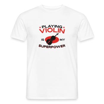 Violoniste violoniste jouant du violon est - T-shirt homme - blanc - Devant - AI Model Male 178 dark (178cm)
