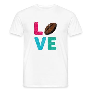 Love Football lustiges funny Design Tshirt - Männer T-Shirt - Weiß - Vorne - AI Model Male 178 dark (178cm)
