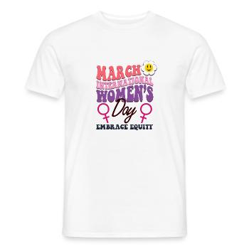 Journée internationale de la femme 2023 Thème Embrace Equit - T-shirt homme - blanc - Devant - AI Model Male 178 dark (178cm)