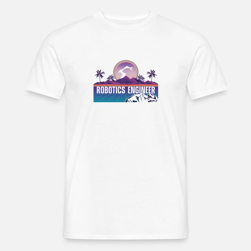Robot Robotics Engineer Retro - Männer T-Shirt - Weiß