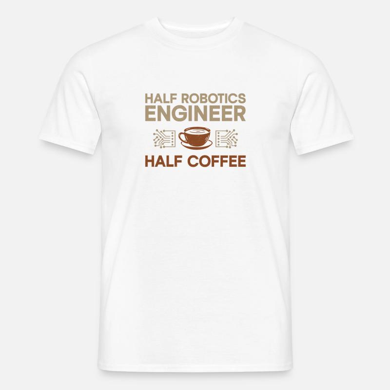 Robot Robotics Engineer Coffee - Men’s T-shirt - white