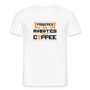 Robot Robotics Engineer Coffee - Men's T-Shirt - white - Front - AI Model Male 178 dark (178cm)