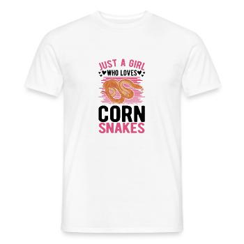 Corn Snake Girl Corn Snake - T-shirt homme - blanc - Devant - AI Model Male 178 dark (178cm)