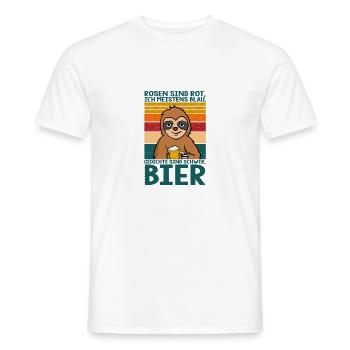 Rosen Sind Rot Ich Meistens Blau Gedicht Bier - Männer T-Shirt - Weiß - Vorne - AI Model Male 178 dark (178cm)