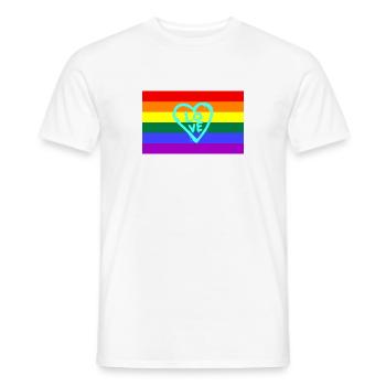 LGBTQ, liberté, diversité - T-shirt homme - blanc - Devant - AI Model Male 178 dark (178cm)