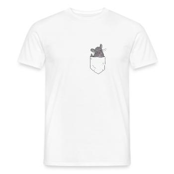 Chinchilla in Brusttasche - Männer T-Shirt - Weiß - Vorne - AI Model Male 178 dark (178cm)