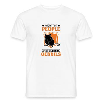 Gerbille Cadeau Rat de course mongol Gerbille - T-shirt homme - blanc - Devant - AI Model Male 178 dark (178cm)