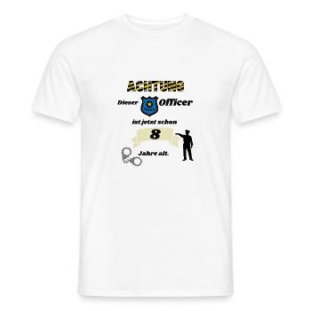 Polizei - 8. Geburtstag, für alle coolen Poliziste - Männer T-Shirt - Weiß - Vorne - AI Model Male 178 dark (178cm)