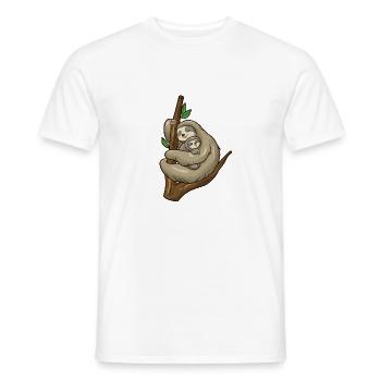 Faultier Mama Baby - Männer T-Shirt - Weiß - Vorne - AI Model Male 178 dark (178cm)