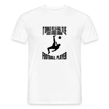 Joueur de football Football Design Équipe de football - T-shirt homme - blanc - Devant - AI Model Male 178 dark (178cm)