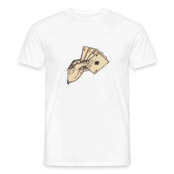 Joueur de poker Poker Main avec cartes de poker - Poker - T-shirt homme - blanc - Devant - AI Model Male 178 dark (178cm)