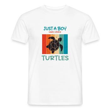 JUST A BOY WHO LOVES TURTLES - Men's T-Shirt - white - Front - AI Model Male 178 dark (178cm)