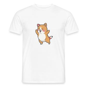 Kawaii Mignon Happy Colorful Dog Dancing - T-shirt homme - blanc - Devant - AI Model Male 178 dark (178cm)