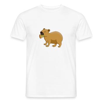 Capybara Pizza Lovers Wildlife Animal - Men's T-Shirt - white - Front - AI Model Male 178 dark (178cm)