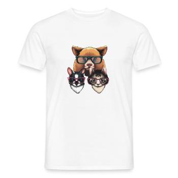 COOL TSHIRT. FOUR EYES - Men's T-Shirt - white - Front - AI Model Male 178 dark (178cm)