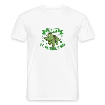 St Patricks Triceratops - Bonne Saint-Patrick - T-shirt homme - blanc - Devant - AI Model Male 178 dark (178cm)