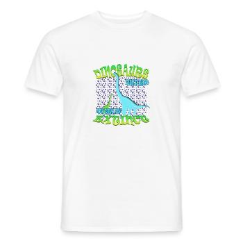 DINOSAURE N’a pas lu 5 - T-shirt homme - blanc - Devant - AI Model Male 178 dark (178cm)