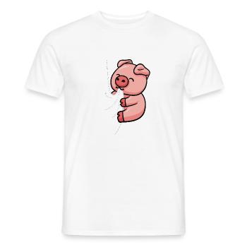 Mignon chiffon de cochon mordant suceur cochon - T-shirt homme - blanc - Devant - AI Model Male 178 dark (178cm)