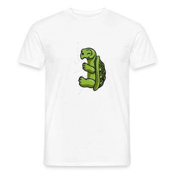 Mignon Tortue en tissu mordant Sucking Turtle - T-shirt homme - blanc - Devant - AI Model Male 178 dark (178cm)