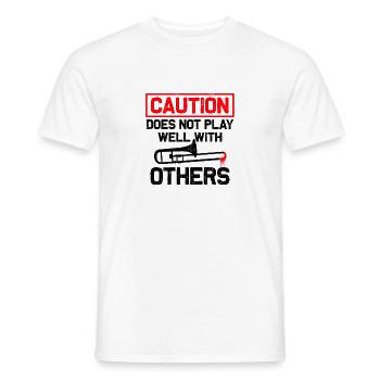 Posaune Posaunist Blasorchester Blasmusik Spruch - Männer T-Shirt - Weiß - Vorne - AI Model Male 178 dark (178cm)